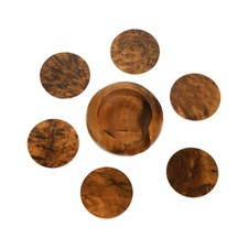 6 Zedernholz Untersetzer 7 cm