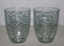 Trinkglas 20cm Kunststoff - Becher mit 3D Muster  klar/grau