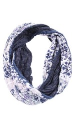 KIK Schlauchschal Damen Schal blau-weiß Casual-Look