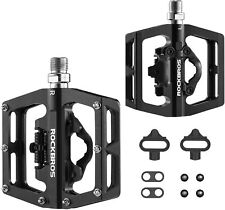 ROCKBROS Fahrradpedale Aluminium rutschfest 2 in 1 SPD Pedale/Plattform Pedale