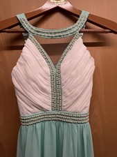 Eva E Lola Abendkleid Gr. S Mint Blau mit Perlen