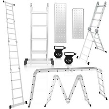 Multifunktionsleiter 7 in 1 Klappleiter 150 kg Mehrzweckleiter mit plattform