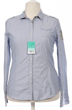 Napapijri Bluse Damen Oberteil Hemd Hemdbluse Gr. XXL Baumwolle Blau #mwc4yel