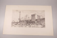 Radierung Horst Miesler Messe Berlin Funkturm um 1970