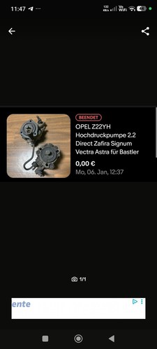 Opel z22yh hochdruckpumpe 2 - z22yh, 2.2