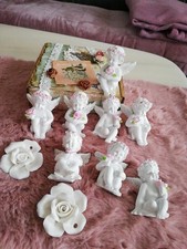 Deko Engel Zustand Gebraucht Klein Shabby Höhe 6 cm Weiß 8 Stück Pappschachtel