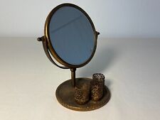 Wunderschöner alter Messing Tischspiegel Doppelseitenspiegel Rund Antik Vintage