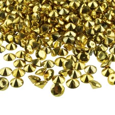 150 goldene Deko Diamanten Edel Steine Streu Tisch Deko Steinchen 9 mm gold 
