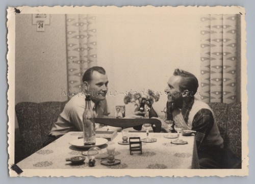 Men with beer and empty - men,