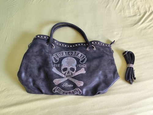Handtasche grau totenkopf - grau,
