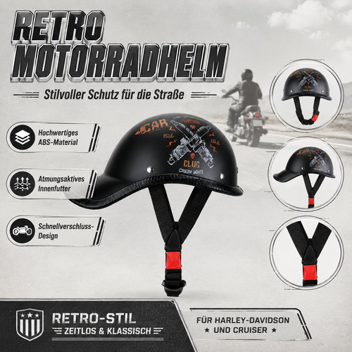 Retro halbschalenhelm 62cm - retro, 56-62cm