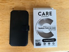 Handyhülle Klappbar iPhone 16 Plus Care Kreditkartenfach Wallet Case Schwarz