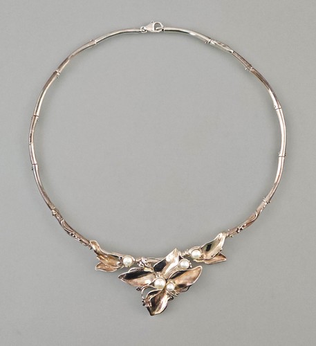 Floral collier perlen 925er - floral-collier,
