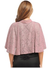 Damen Spitzen Cover-Up mit Blumenmuster Kurzer Bolero für Brautkleid Abendmode