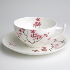 Teetasse mit Untertasse Cherry