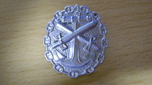 Large silver navy badge - silver,