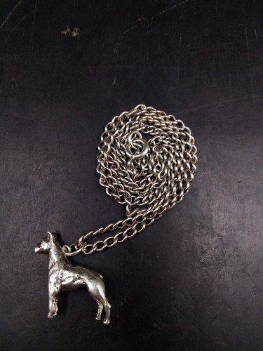 Vintage silber hund anhänger - vintage,