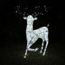 Große LED Außenbeleuchtung Gartendeko Rentier Weihnachtsfigur Hirsch