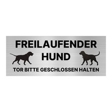 Hinweisschild Freilaufender Hund Tor bitte geschlossen halten 20x8 cm Vorsicht H