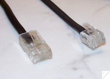 Telefon Kabel 6m TK RJ45 - RJ11 4-adrig 8P-6P 4C Modular Fax Anlagen-Tel _sm