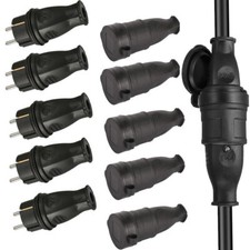 10 x Schuko Kupplung Vollgummi