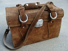 Vintage 60er Jahre Leder Wildleder Kamera-Foto-Tasche od. Beautycase, mod-style