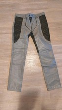 Police Lederhose grau schwarz