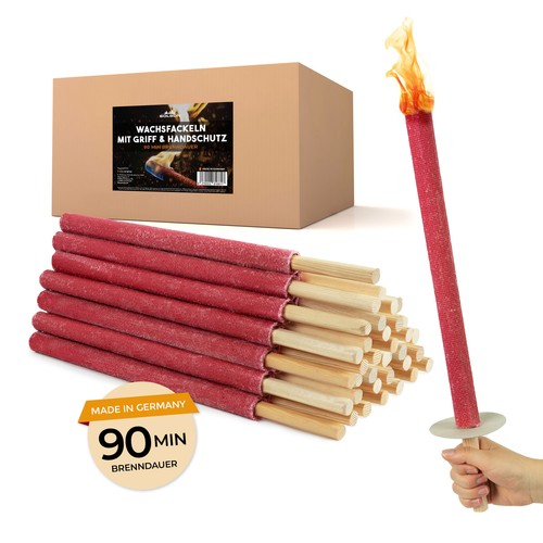 50x wachsfackeln draußen - wachsfackeln, f.