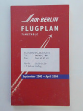 SYSTEM TIMETABLE AIR BERLIN 2003/2004 ROUTE MAP SEAT GUIDE