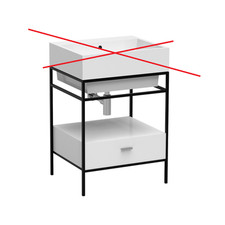 Waschtischgestell Volant Waschbecken Waschtisch Badschrank 60cm weiß schwarz778