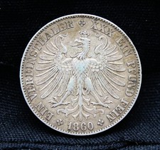 900er Silbermünze  1 Vereinsthaler Freie Stadt Frankfurt 1860 Ein Pfund Fein