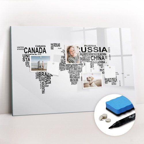 Magnetboard glas inkl - glas, magneten