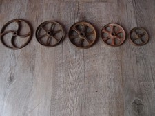 5 alte kleine Eisen Räder Spielzeug Rad Antik