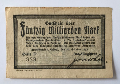 Notgeld frankenstein - frankenstein, in