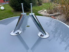 2 runde / schräge Bar- / Thekenkonsole, Edelstahl, D Flansch 12 cm, H 21 cm, neu