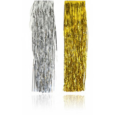 Lametta Weihnachtsbaum Christbaumschmuck Weihnachtsgirlande gewellt Gold Silber