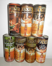 7 FAXE Stahl Bierdosen aus