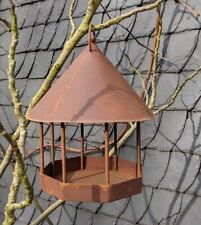 Vogelhaus 30 cm hoch aus  Metall in Edelrost  Garten Deko Futterstelle Vögel