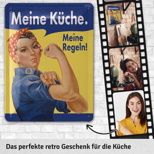 Retro blechschild küche - retro,