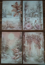 4 Bogen mit KARTENAUFLEGER + Hintergrundpapier + WEIHNACHTEN  1  + 14cm  x 21 cm