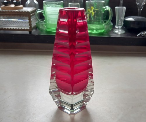 Böhmische kunstglas vase 1960 - böhmische,