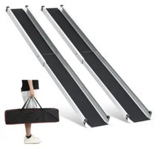 Rollstuhlrampe Teleskop Rampe ein Paar bis 272kg 105-183cm Laderampe Rollstuhl