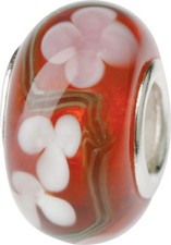 Charlot Borgen Kristallkugel Glaskugel mit Silberkern GPS 04 Rot Murano