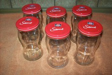 Marmeladengläser Einmachgläser Samt leer 6 Stück roter Deckel *TOP*