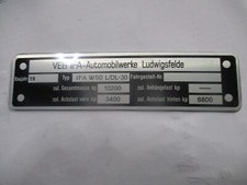 Nameplate ID plate sign IFA