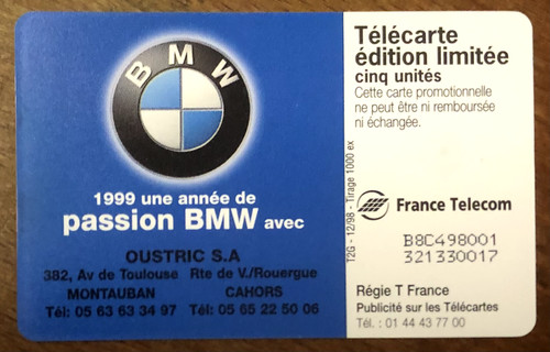 Telekarte bmw ref - 5u, m5