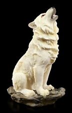 Heulende Wolf Figur weiß -