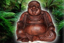 12cm happy buddha holz - happy,