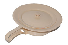 Steckbecken Bettpfanne Stechbecken 32 cm  mit Deckel Hostalen Elfenbein  OVP