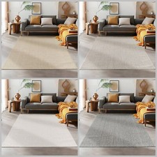 Wohnzimmer Teppich Melierter Schlingenteppich in Einfarbig Cut-Loop Design